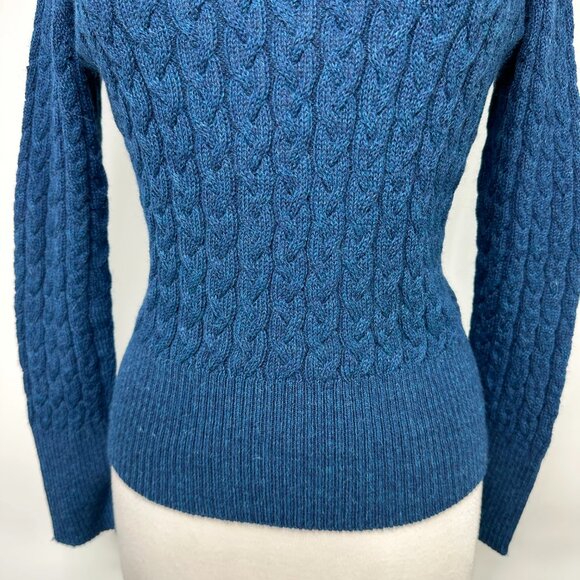 Scapa Of Scotland 100% Baby Alpaca Blue Sweater Women's Sz M Turtle Neck Peru - Picture 3 of 13